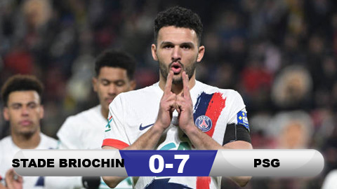 Kết quả Stade Briochin 0-7 PSG: Chiến thắng '7 sao' cho PSG